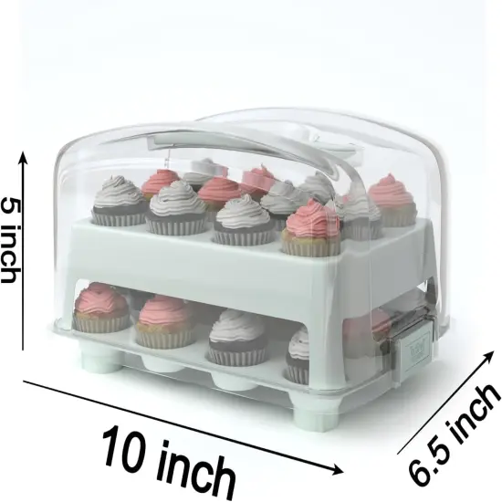 Box for MINI Cupcakes. NOT For Standard Size Cupcakes. Fashionable Green MINI Cupcake Carrier Holds 24 MINI-Size Cupcakes, MINI Cupcake Traveler, Reusable Cupcake Box {4}