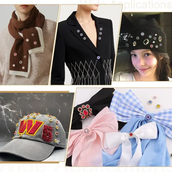 200 Pcs 3 Sizes 10 Mixed Colors Sew on Rhinestones, Crystal Glass with Metal Base Flower Shape Claw Flatback Rhinestones for Crafting, Bedazzling Rhinestones for Clothes Shoes & Sewing Accessories {5}