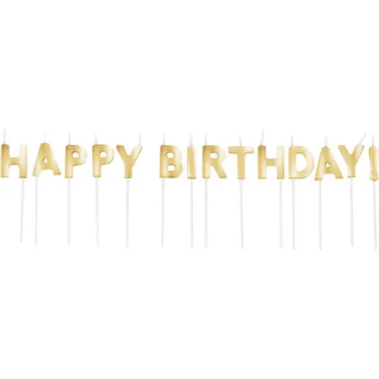 168 pc Bulk Gold Happy Birthday Candles {1}