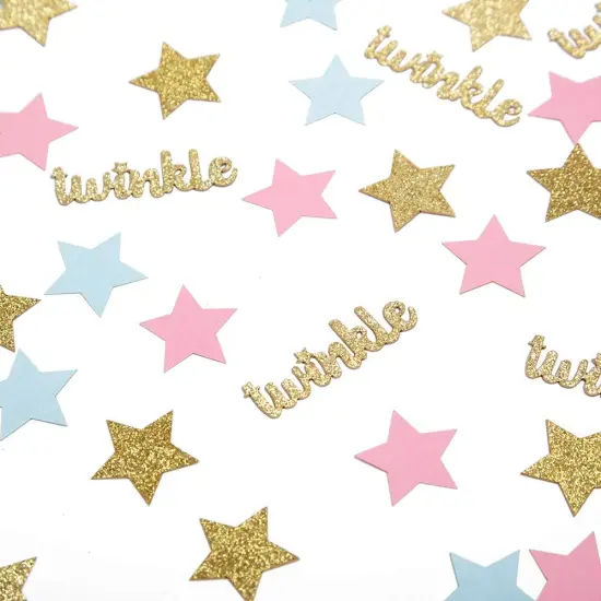 Twinkle Star Glitter Paper Confetti for Baby Shower Gender Reveal Party Decorations Baby Birthday Party Supplies {1}