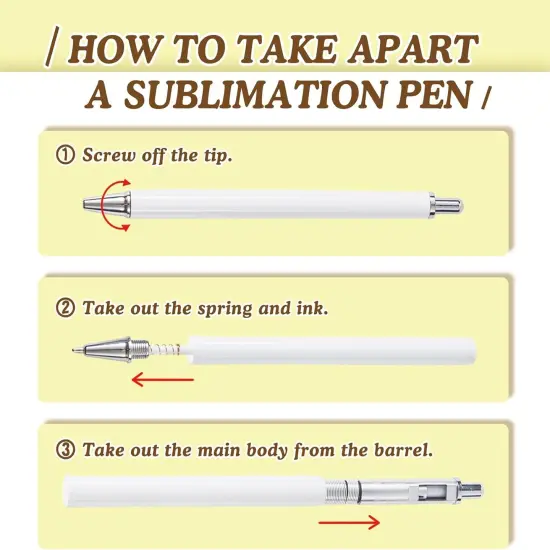 45 Pack Sublimation Pens Blank With Shrink Wrap, No Clip Heat Transfer Sublimation Ballpoint Pen, White Aluminum Personalized Customized Sublimation Pen for DIY Office School Stationery Supplies {3}