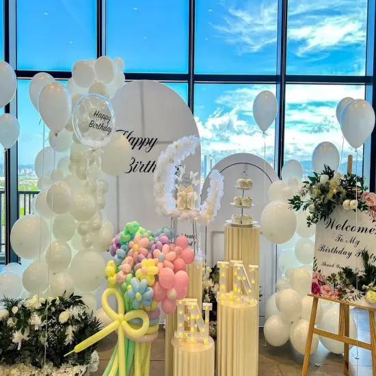 White Balloons Latex Party Balloons - 50 Pack 12 inch Helium Matte White Balloons for Wedding Graduation Baby Shower Birthday Anniversary Party Decorations {4}