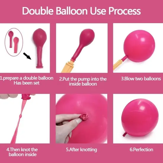 Hot Pink Balloons Pink Balloon Arch Kit Double Stuffed Pastel Balloon Garland Foil Bow and Silver Balloons For Girls Women Theme Birthday Bridal Baby Shower Bachelorette Tea Party Supplies {3}