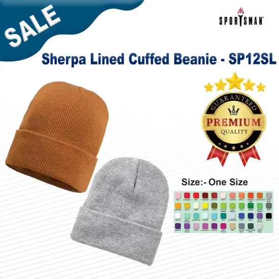 Sportsman&reg; Sherpa Lined Cuffed Beanie Coyote Brown {3}