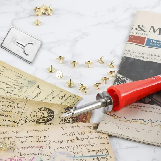 Wood Burning Tip Set, 26 Letters Wood Burning Tip Kit, DIY Wood/Leather Burning Set, Copper Letter Number Soldering Iron Stencils, DIY Embossing Carving Head Tools for Wood Leather DIY Crafts {4}