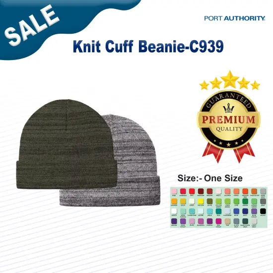 Port Authority&reg; Knit Cuff Beanie Grey Heather {2}