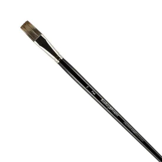Creative Mark Hamburg Premiere Professional Oil Painting Brushes - Flat #16 Oil Paint Brush - Handmade in Germany, Natural & Synthetic Hair Blend, Long Triple-Lacquered Birch Handle {1}
