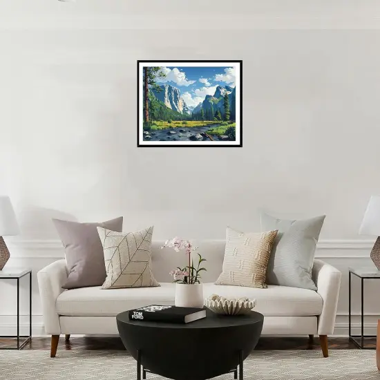 Yosemite National Park Paint by Numbers for Adults, Mountains Landscape Paint by Number Kits, Forest River Fir DIY Oil Painting for Gift Home Decor(16X20inches, No Frame) {4}