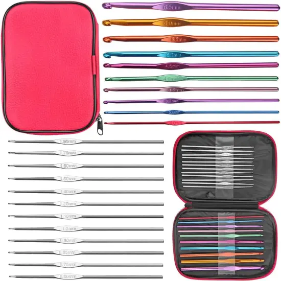 URWOOW 100 Pcs Crochet Hook Set {3}