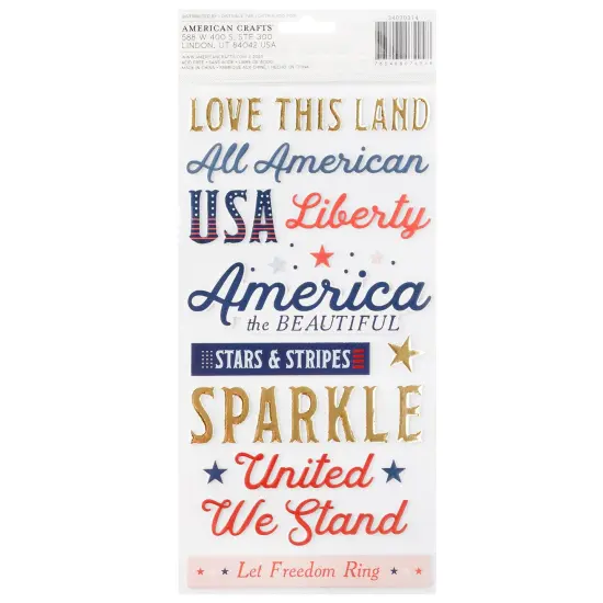 American Crafts Flags And Frills Thickers Stickers 109/Pkg-Gold Foil Phrase {2}