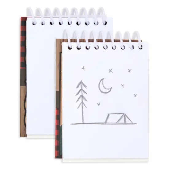 32 Pack Camp Adventure Theme Notepads for Kids, 4 Wilderness Designs (2.5 x 3.5 In) {4}