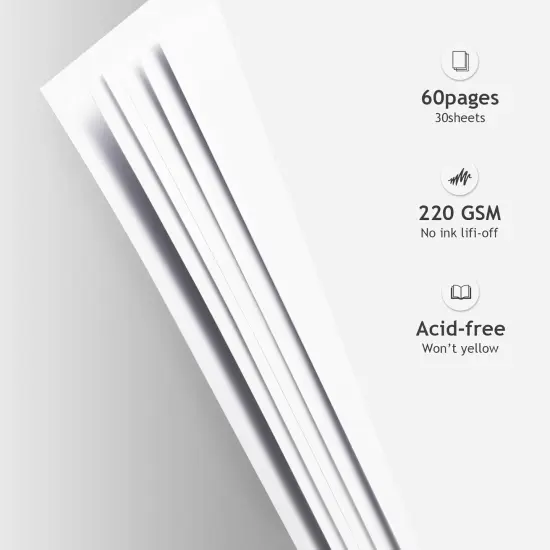 Large 3 Ring DIY Scrapbook Photo Album with 30 Plastic Sleeves 60 Pages Blank Scrapbooks {5}