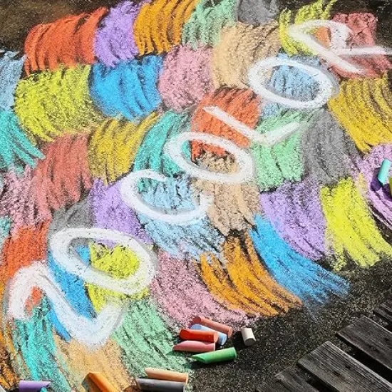 180 Pack Washable Sidewalk Chalk for Kid, 20 Colors Non-Toxic Jumbo Chalk Paint Bulk for Summer Outdoor Activity, Playground, School Classroom Chalkboard, Chalk Party Favors Set for Toddler Kids Adult {4}