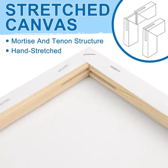 Stretched Canvas for Painting, 8 Pack 9x12 Inch Canvas Value Pack ,Primed Acid-Free Cotton Blank Canvases, Painting Canvas for Oil & Acrylic Paint. {4}