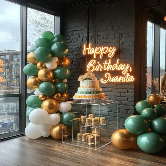 Green Balloons Latex Party Balloons - 100 Pack 12 inch Round Helium Balloons for Dark Green Themed Wedding Graduation Anniversary Birthday Party Backdrop Decorations {3}