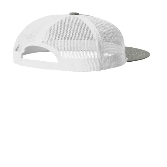 Port Authority&reg; Snapback Flat Bill Trucker Cap Heather Grey/ White {2}