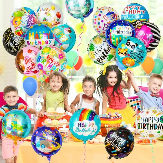 150 Pcs Happy Birthday Mylar Balloons, 18" Birthday Foil Helium Balloons Bulk for Party Decorations {4}