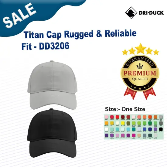 Dri Duck&reg; Titan Cap Rugged & Reliable Fit BLACK {2}