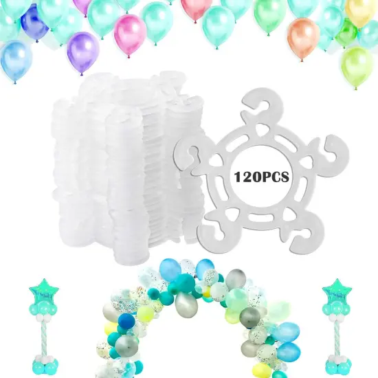 Balloon Clips(120 pcs), Tinabless Balloon Connectors for Decor Balloon Arch, Balloon Column Stand and Balloon Flowers {1}