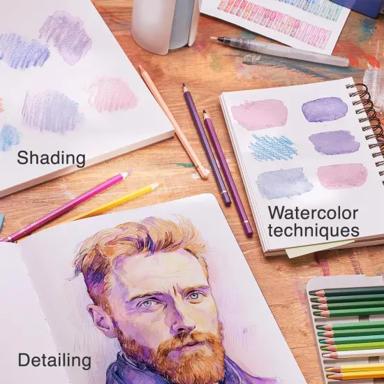 Premium Watercolor Pencils | Set of 72, Quality 3.5mm Soft Core Leads, Water-Soluble Pencils, Perfect for Beginner & Advanced Artists {3}