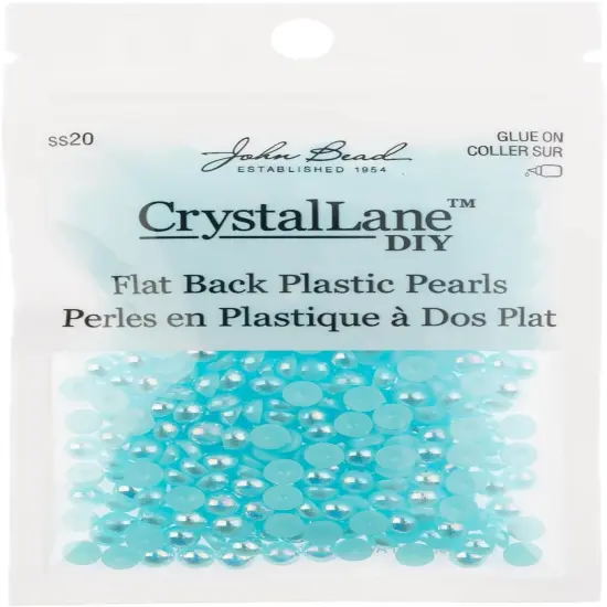 Crystal Lane DIY SS20(5mm) Plastic Pearl Flatback Rhinestones, 575pcs Light Blue AB {3}
