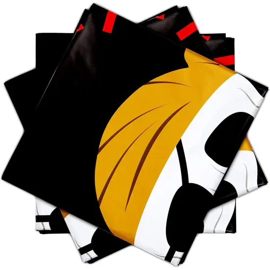 Skull Plastic Tablecloths for Pirate Birthday Party (54 x 108 In, 3 Pack) Black {6}