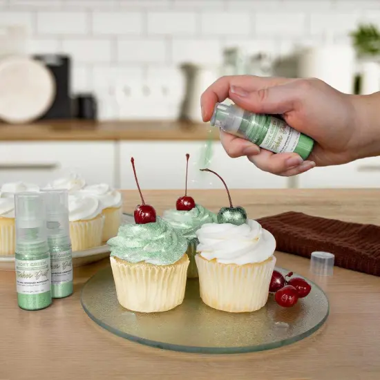 Bakell - Soft Green Tinker Dust Edible Glitter (4g, 1x Spray Pump) for Food, Desserts, and Beverages! {4}