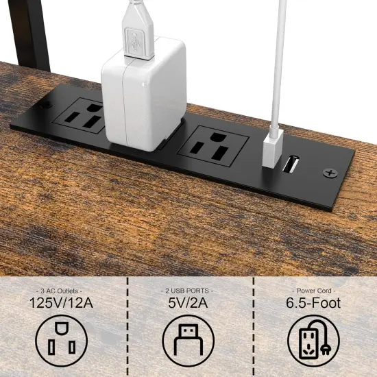 4-Tier Brown AV Media Stand with Charging Station - Corner Stereo Cabinet for Record Players, Game Consoles, TVs (24.4"W/62cm x 27.6"H/70cm) {4}