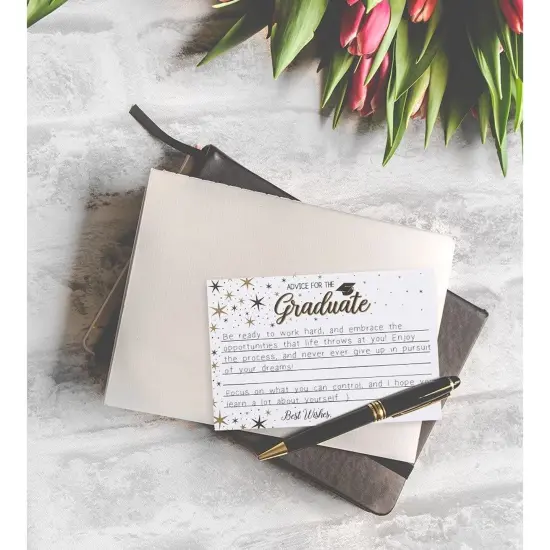 60 Pack Graduation Advice Cards, Advice for the Graduate Party Supplies, Class of 2025 Grad Advices Note Card (4x6 Inch) {2}