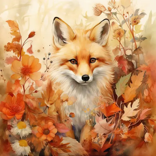 Diamond Painting Kits for Adults Fox, 5D DIY Diamond Art Kits for Beginners Round Full Drill Diamond Painting for Home Wall Decoration Gift 12&times;12inch, Fall Maple Leaf {1}