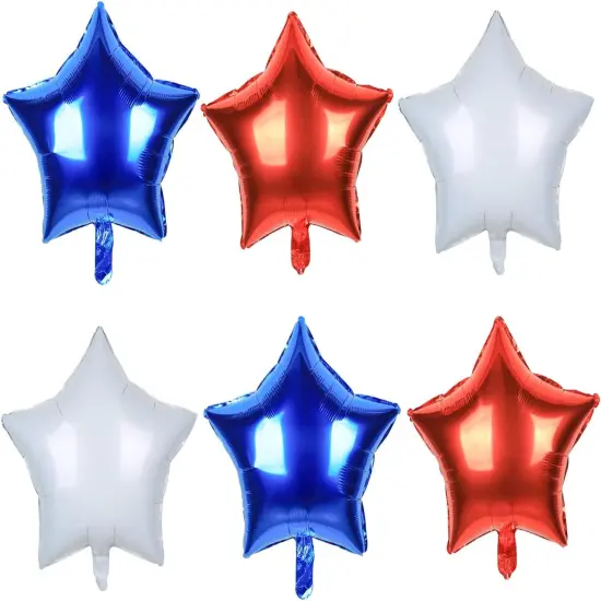 18 Pieces Independence Day Balloons Set Foil Star Balloons for Birthday Baby Shower Wedding Graduation 4th of July Decorations, 18 Inch (Red, Blue, White) {2}