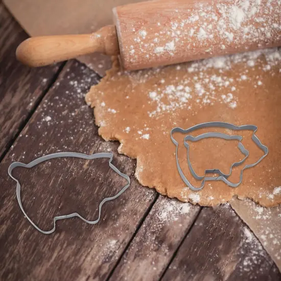 Concha Cutter Mexican Bread Mold With 5 Sizes Piggy Cookie Cutter Stainless Steel Concha Stamp Two Sided Mold For Cortador De Conchas De Pan Mexicano {5}