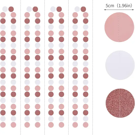 Rose-Gold Pink White Party Decorations Paper-Garland - 52Ft Birthday Baby Bridal Shower Decoration Streamers Banner,Mothers Day Bachelorette Engagement Wedding Party Supplies Bunting {2}