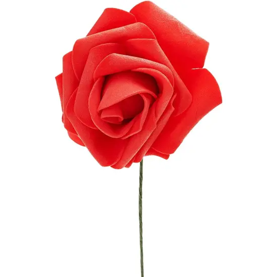 Bright Creations 3" Artificial Rose Flowers 60pcs Real Looking Fake Rose with Stem for DIY Wedding Bouquets and Bridal Shower, Red {4}
