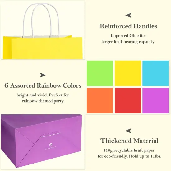 24Pcs 10x5x13 Kraft Paper Party Favor Gift Bags {2}