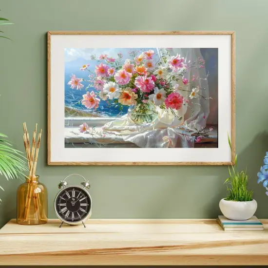 Paint by Number Flowers for Adults-Windowsill Paint by Numbers for Adults Beginner, Vase Flower Paint by Numbers for Home Wall Decor (16 x 20 inch) {3}