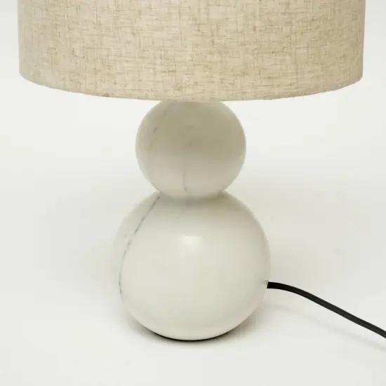 Jack Modern White Marble Table Lamp &ndash; Sleek & Stylish Home Lighting-12X12X18" {3}