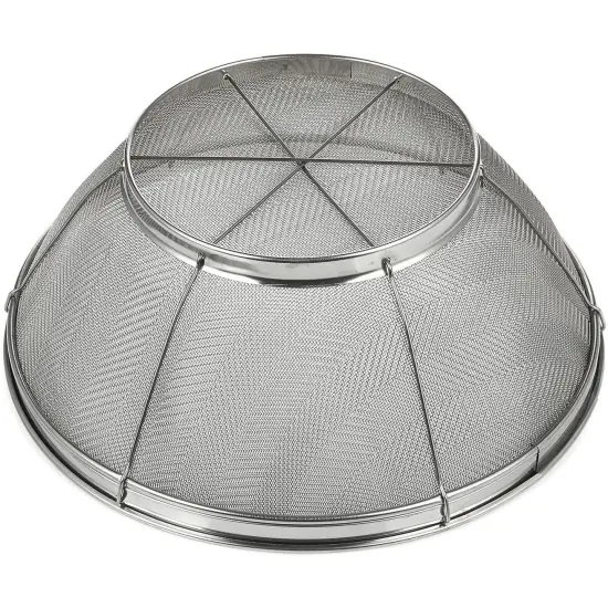 Large Fine Mesh Strainer for Kitchen - Metal Stainless Steel Colander for Rice, Pasta, Quinoa, Yogurt (11x4 In) Silver {7}
