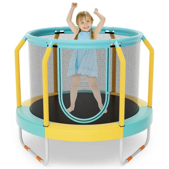 Kids Trampoline with Safety Net, Silent Bungees and 265 lbs Capacity {1}