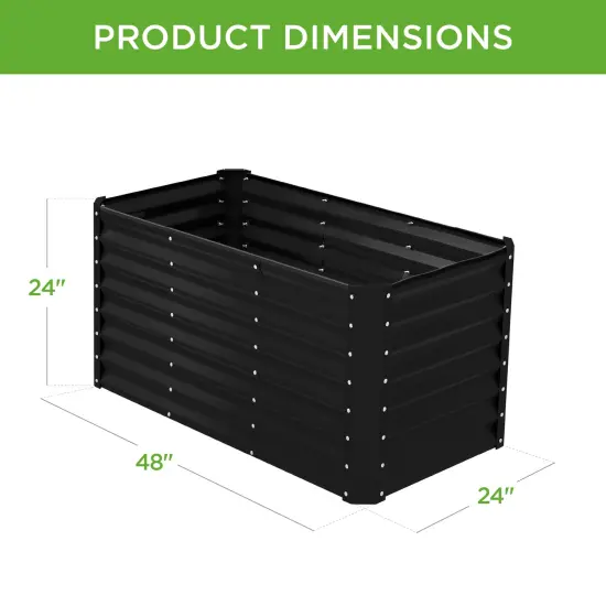 Best Choice Products 4x2x2ft Outdoor Metal Raised Garden Bed, Planter Box for Vegetables, Flowers, Herbs Black {2}