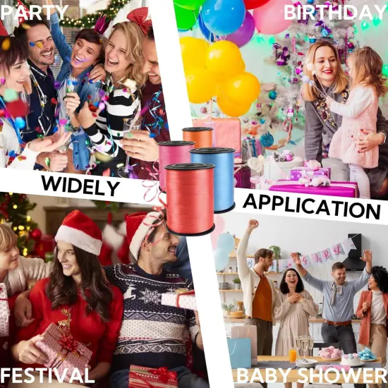 500 Yards 3/16" Crimped Curling Ribbon Gold, Balloon String Curly Ribbon 1 Roll for Gift Wrapping, Birthday Wedding Party Festival Decoration, Baby Shower, Art Crafts, Florist Flowers {3}