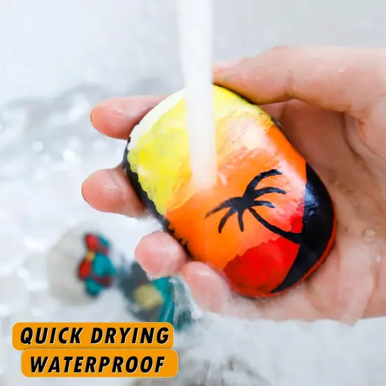 Orange Paint Markers, 5 Pack Oil-Based Waterproof Quick Dry Permanent Paint Pen Set for Rocks Painting, Wood, Fabric, Plastic, Canvas, Glass, Mugs, Metal, Tire, Stone, DIY Craft {4}