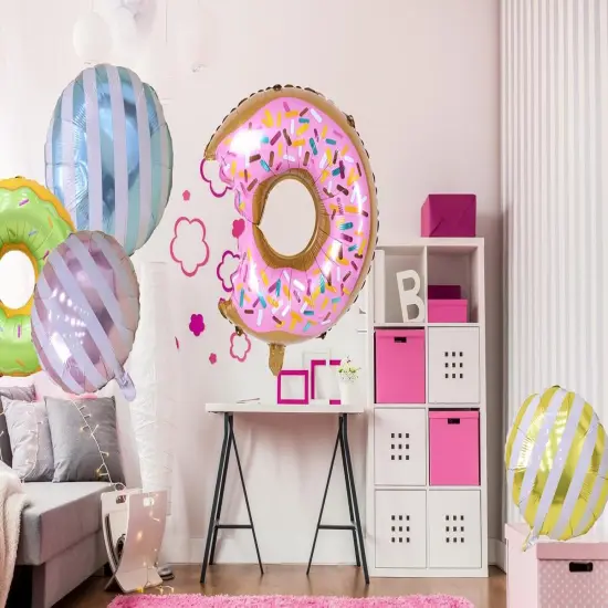 6PCS Big Donut Foil Balloons Large Mylar Doughnut Balloons for Birthday Party Wedding Decoration Baby Shower Donut Time {5}