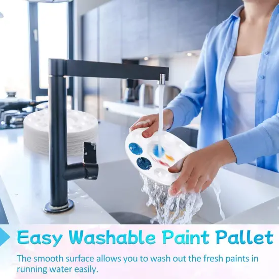 Acrylic Paint Palette Trays 10Pcs Plastic Pallets for Kid, Adult, Student Oil Watercolor Craft DIY Art Painting {3}