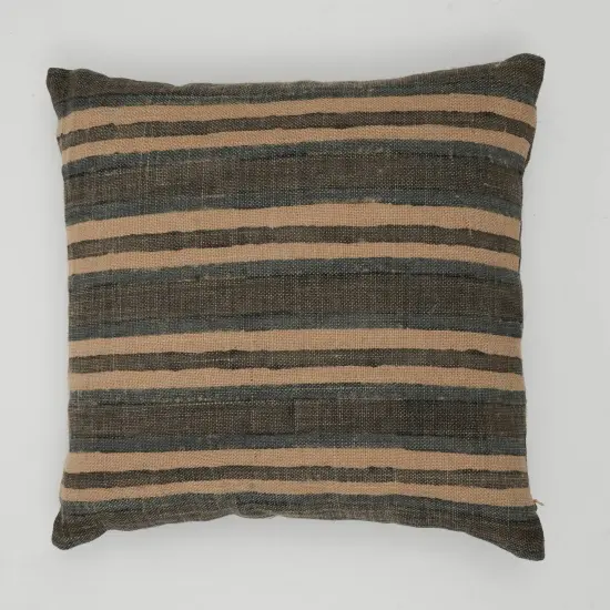 Reversible Weave Stripe Throw Pillow 20" x 20" &ndash; Handcrafted Textured Decorative Cushion {3}