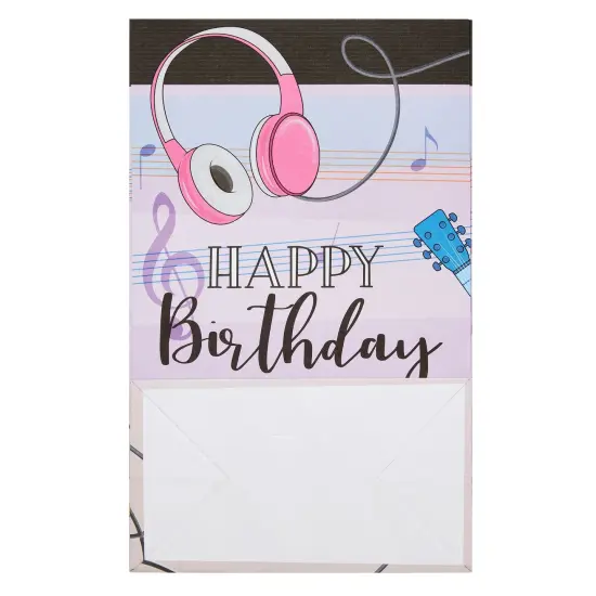 36 Pack Happy Birthday Music Party Favor Bags for Goodies, Gifts, Treats (Pink, 6 x 3 x 9 In) {6}