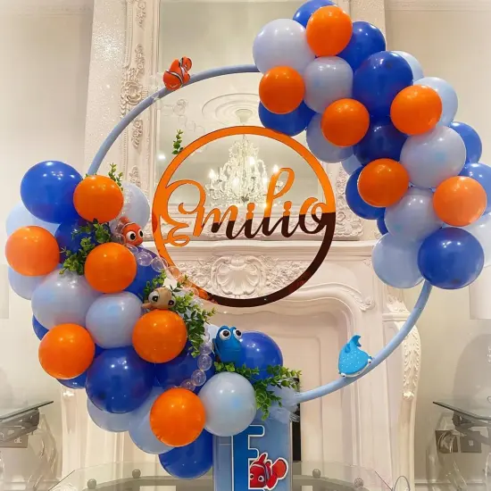 Blue and Orange Balloons, 35pcs Blue White Orange Balloons, Blue and Orange Confetti Balloons Orange and Blue Latex Balloons for Birthday Baby Shower Wedding Anniversary Graduation Party Decorations {3}