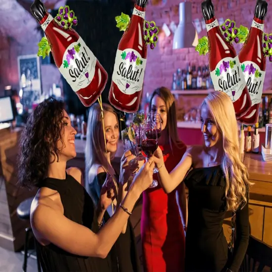 4PCS Wine Bottle Balloons Foil Aluminum Champagne Balloon Birthday Party Decorations {3}