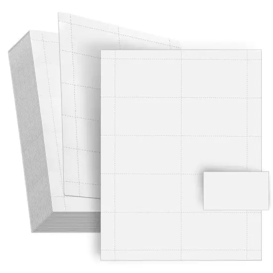 100 Pack Blank Business Card Paper for Printer, Inkjet and Laser Printable Sheets, 1000 Cards, Multi Purpose Office Supplies, 3.5 x 2 In, White {1}