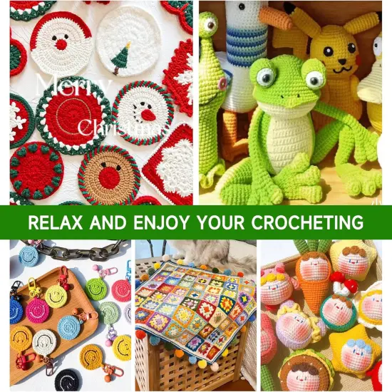 67 Pack Crochet Hooks Set, 13 PCS 2mm(B)-10mm(N) Ergonomic Soft Grip Crochet Handles Yarn Knitting Needles Kit {4}